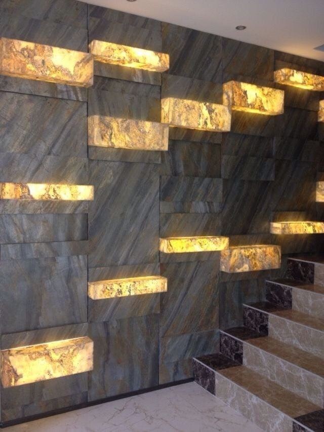 Translucent Dubai Copper Stone Wall Covering