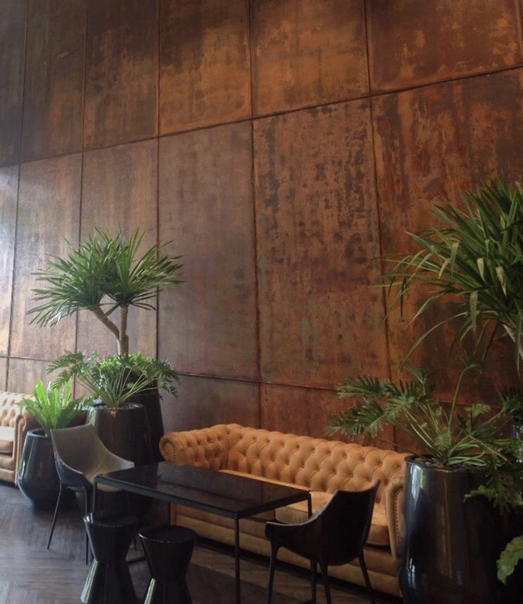 Flexi Rust Sheets used for a lobby setting
